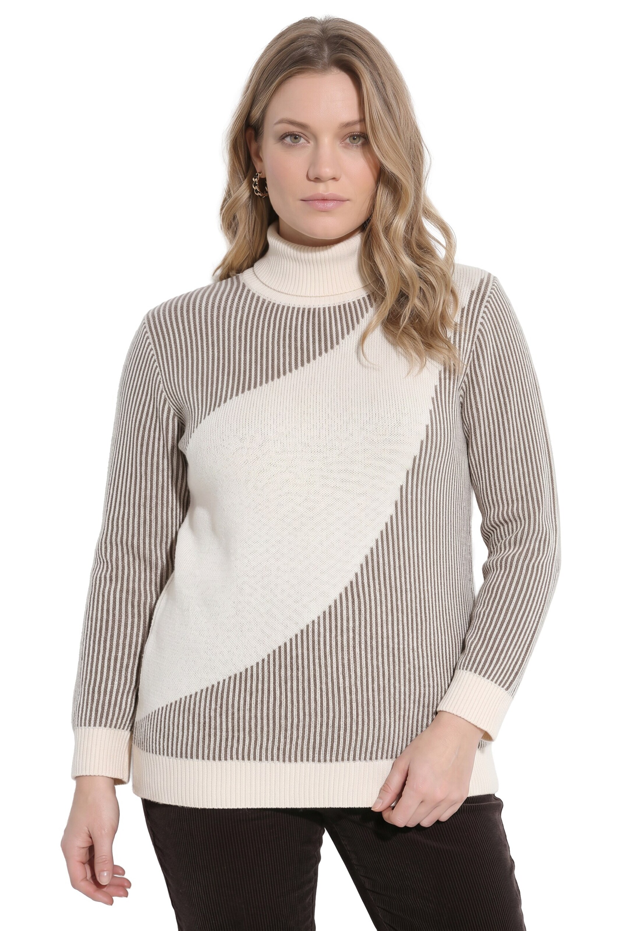 Ulla Popken Trui in Beige: voorkant