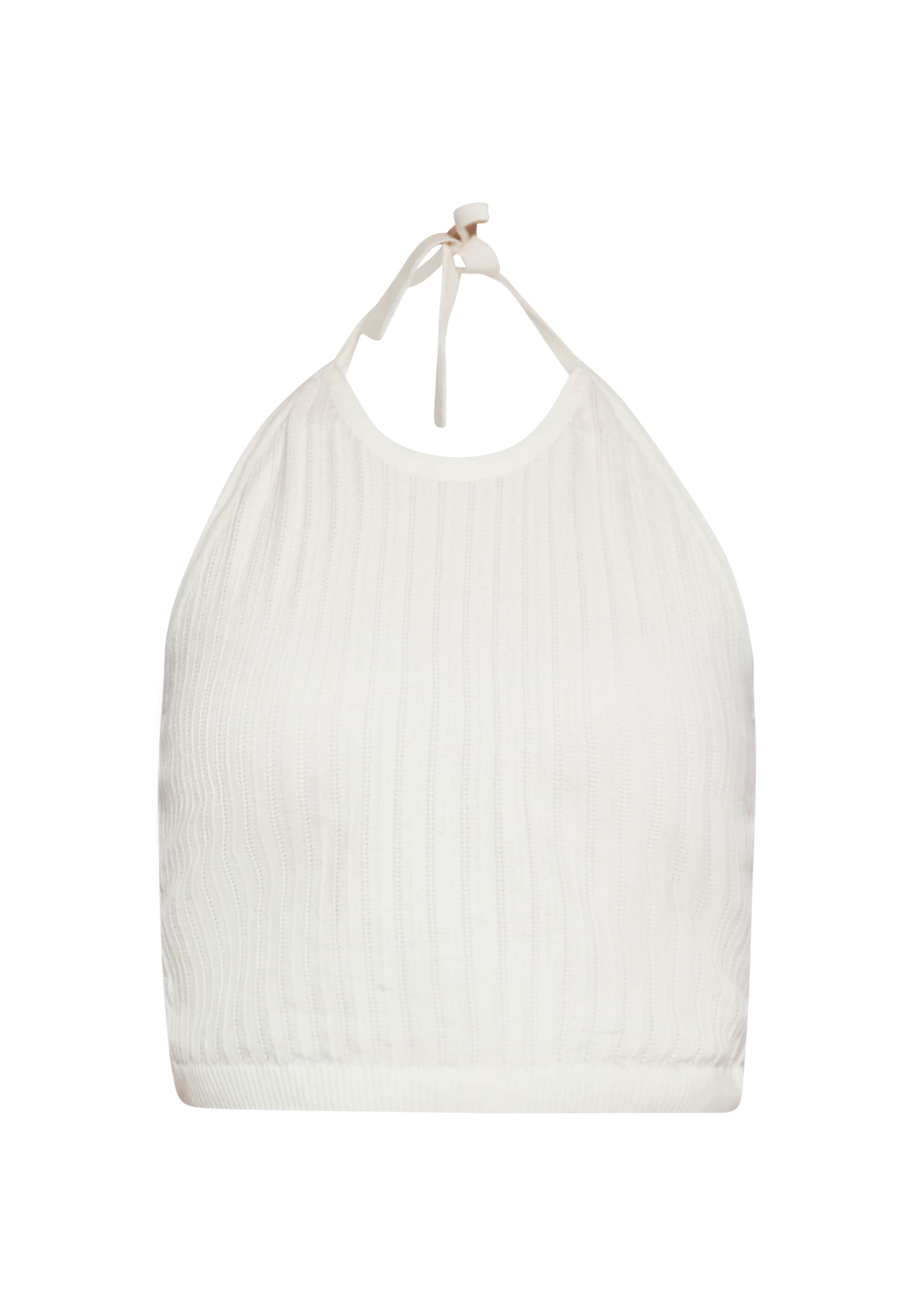 ebeeza Knitted Top in White: front