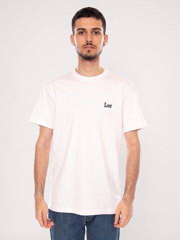 T-Shirt 'SS SMALL LOGO TEE NATURAL' Lee en blanc