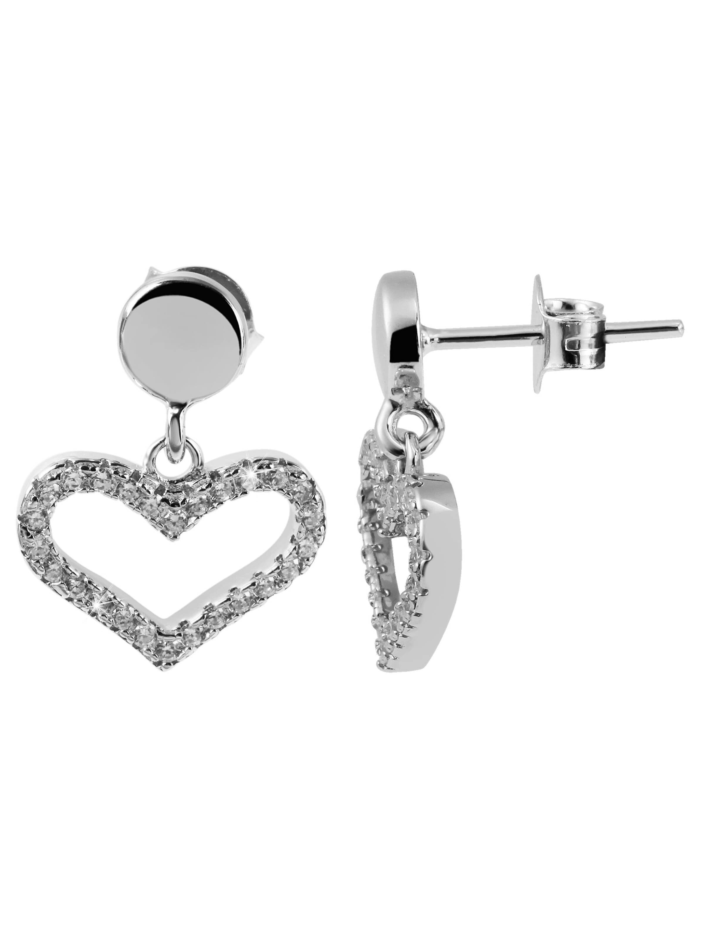 Akzent Schmuckset '"Samia" aus 925 Sterlingsilber, rhodiniert, Schmuckset Herz'‌‌‌‌‌‌‌‌‌ in One Size in silber, Produktansicht
