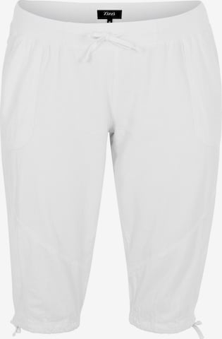 Loosefit Pantaloni 'Jeasy' di Zizzi in bianco: frontale