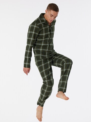 SCHIESSER Pyjama ' Warming Nightwear ' in Grün