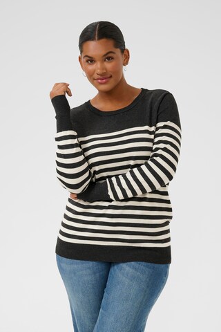 KAFFE CURVE Sweater 'Lizzy' in Grey: front