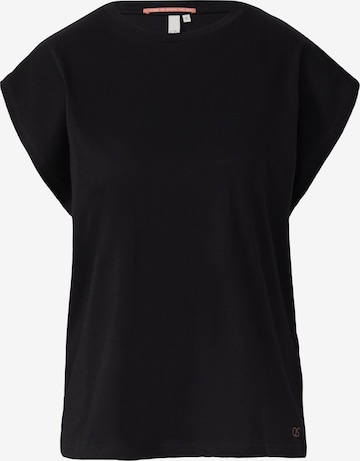 T-shirt QS en noir : devant