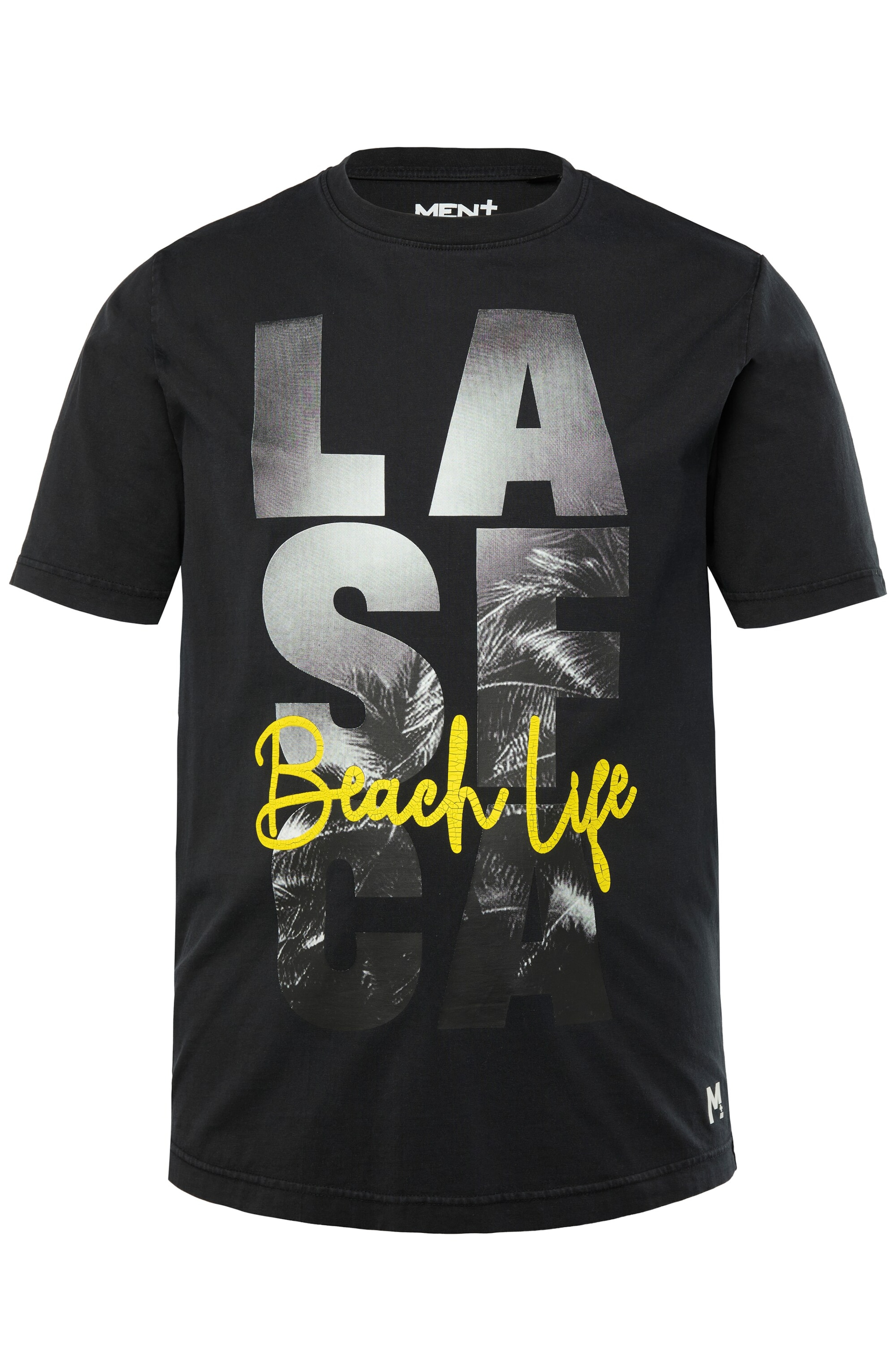 Men Plus Shirt in Zwart: voorkant