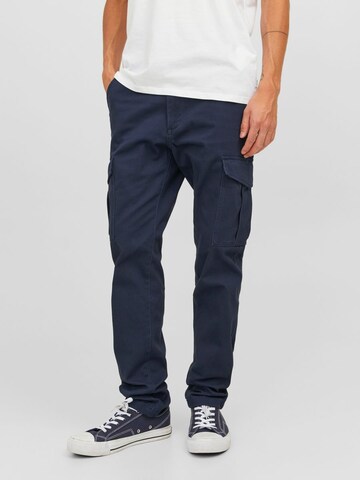 JACK & JONES regular Cargobukser 'Marco Joe' i blå: forside