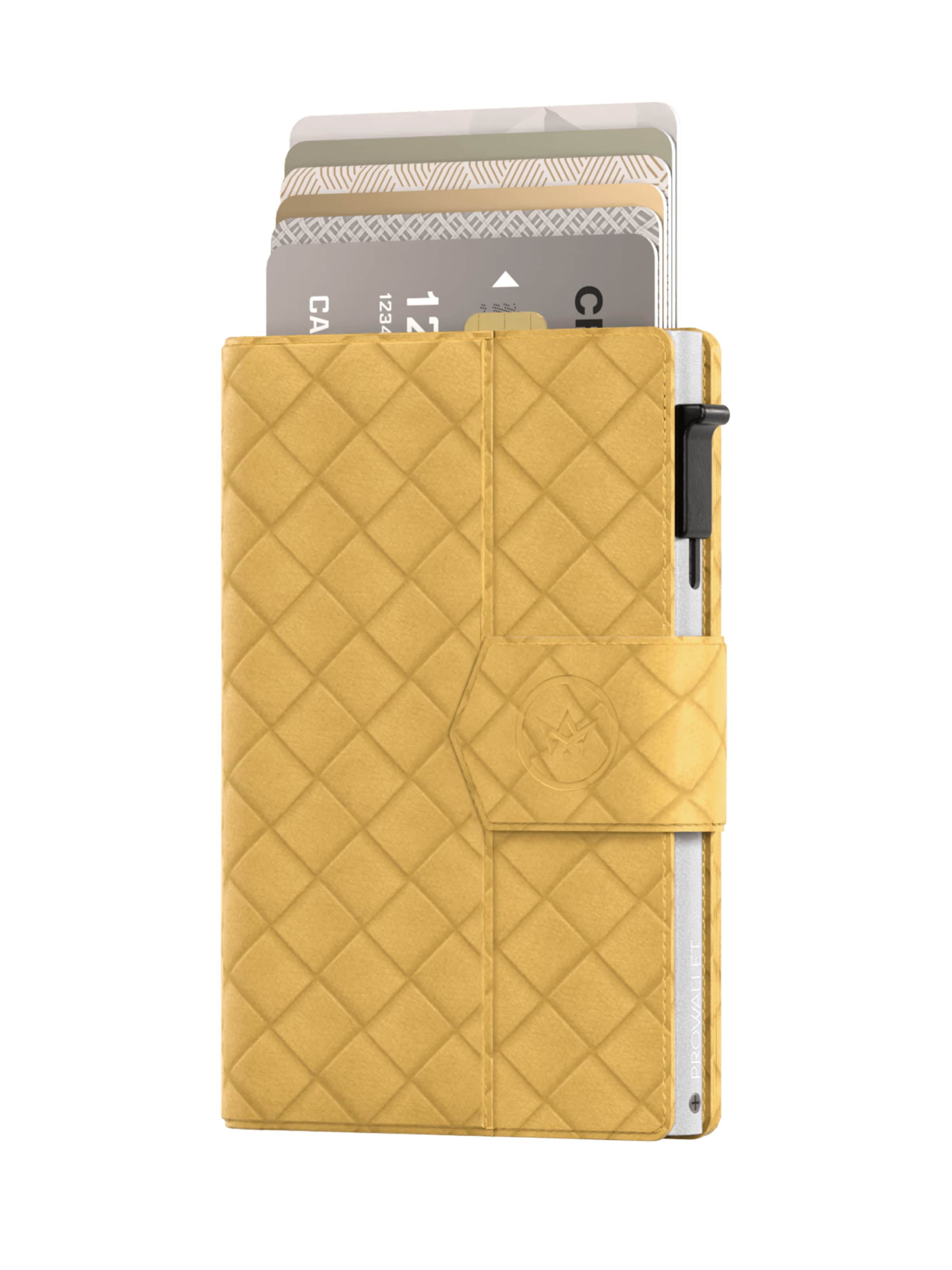 Prowallet Wallet 'Pasjeshouder Plus Woven' in Yellow: front