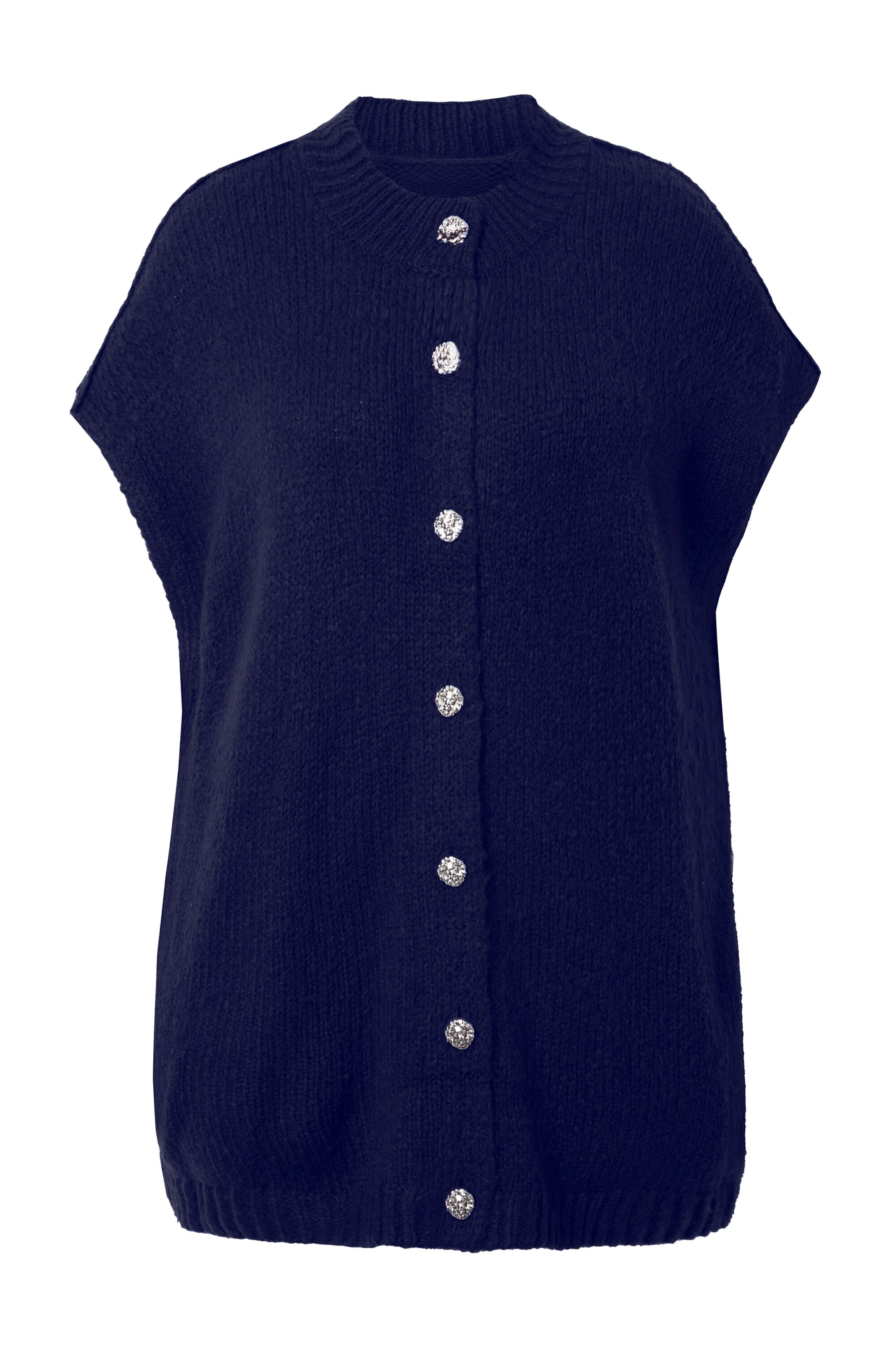 Studio Untold Gebreid vest in Blauw: voorkant