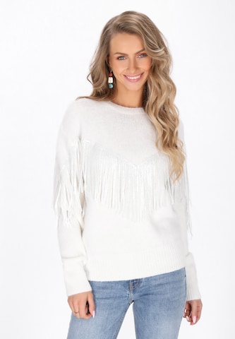 IZIA Pullover in Weiß: Vorderseite