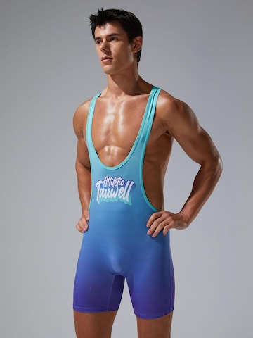 TAUWELL Sportunterhose 'Fitness Wrestling' in Blau: Vorderseite