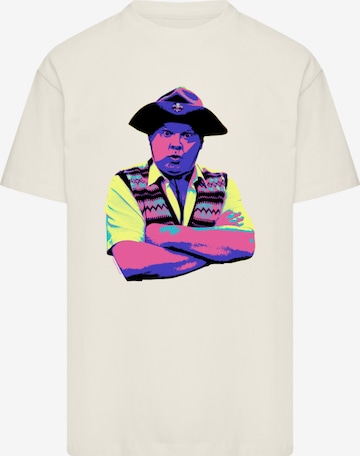 F4NT4STIC Shirt 'TV Times Benny Hill In Character 1989 Pop Art' in Beige: voorkant