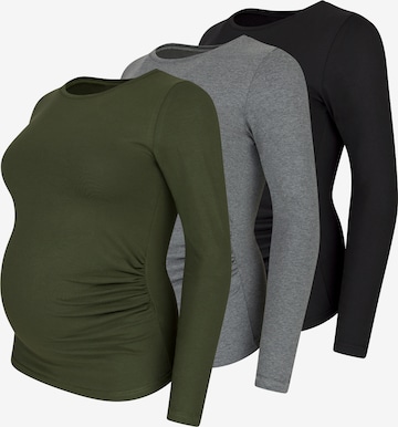 M.M.C. Shirt 'Langarm Basic Umstandsmode' in Grau: Vorderseite