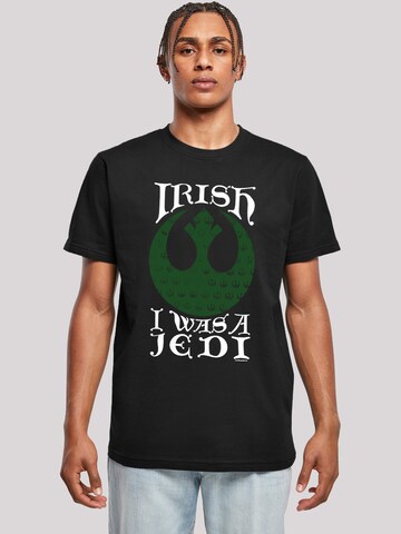 F4NT4STIC Shirt 'Star Wars Irish I Was A Jedi' in Zwart: voorkant