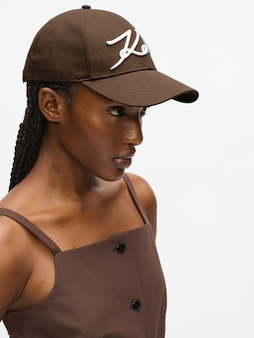 Cappello da baseball di Karl Lagerfeld in marrone: frontale