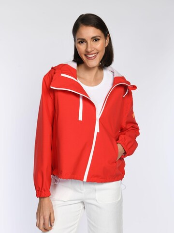White Label by RoFa Performance Jacket 'Sportliche Regenjacke für Damen – Rot mit weißen Details' in Red: front