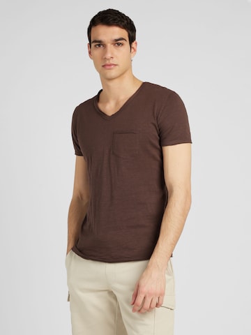 Key Largo T-shirt 'WATER' i brun: framsida