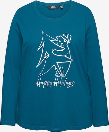 T-shirt Ulla Popken en bleu : devant