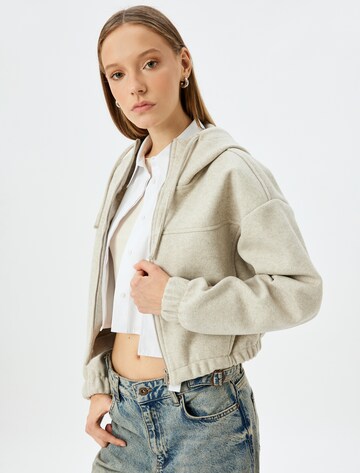 Koton Zip-Up Hoodie in Beige