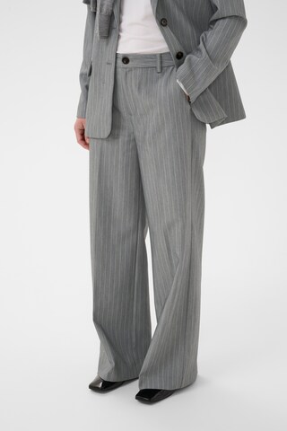 Part Two Wide leg Broek 'NinnesaPW' in Grijs: voorkant