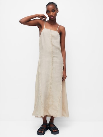 Pull&Bear Summer Dress in Beige: front