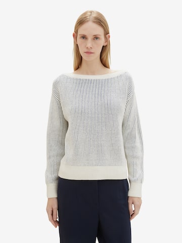 TOM TAILOR Sweater in White: front