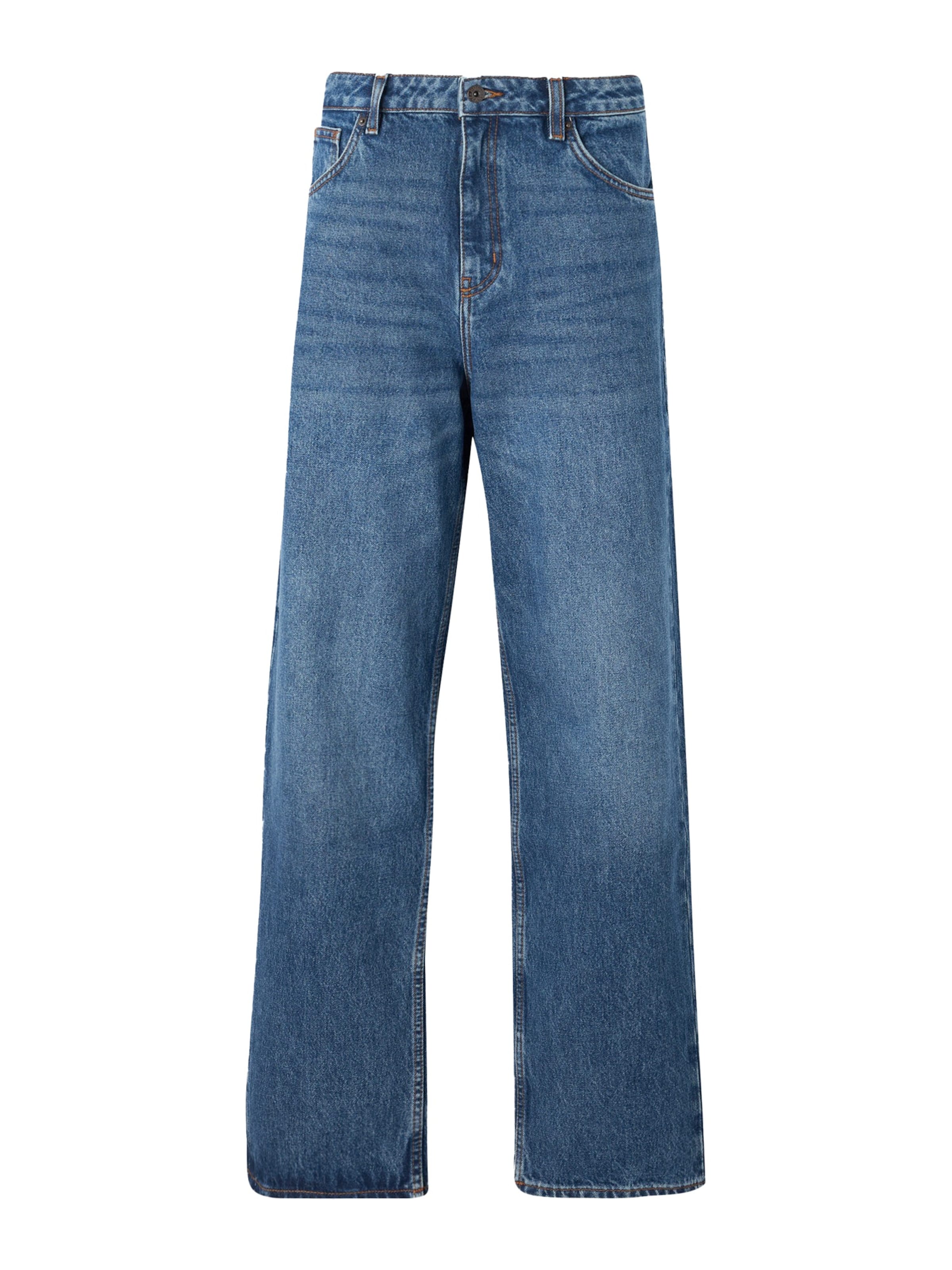 HUGO Широка кройка Дънки 'Leni' в синьо: отпред