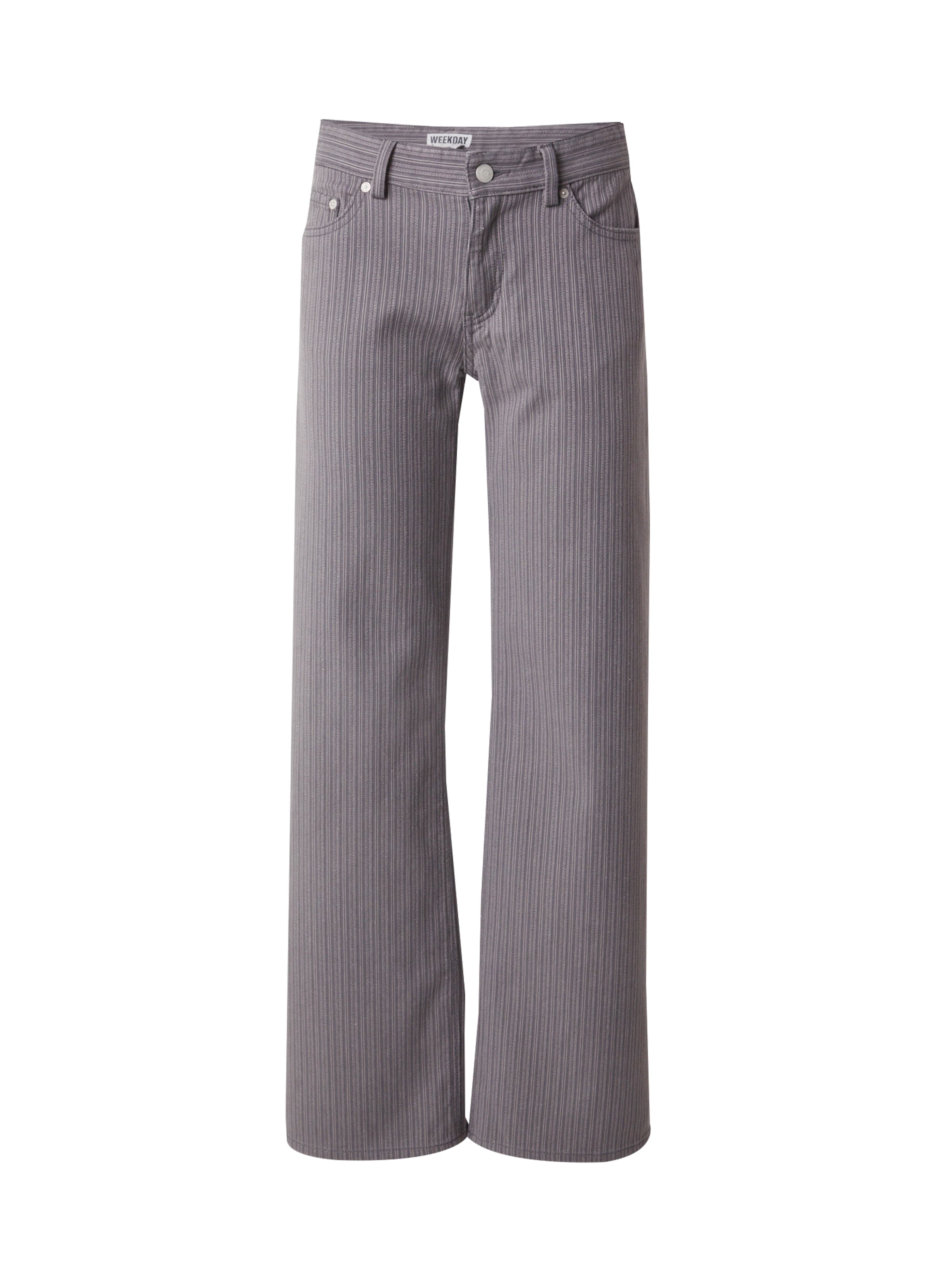 Regular Pantalon WEEKDAY en gris : devant