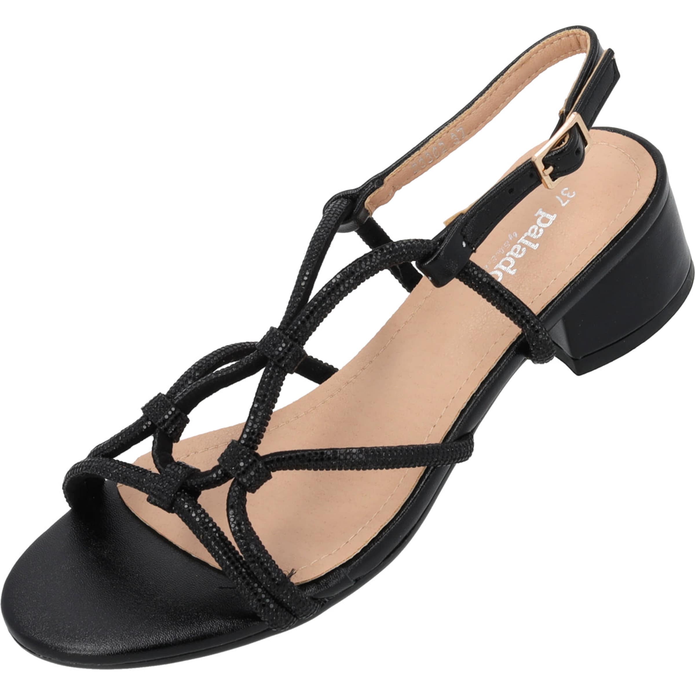 Palado by Sila Sahin Riemchensandale 'Fanala' in Schwarz: Vorderseite