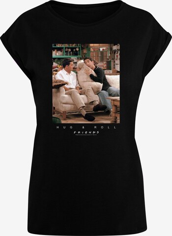 ABSOLUTE CULT Shirt 'Friends - Hug And Roll' in Black: front