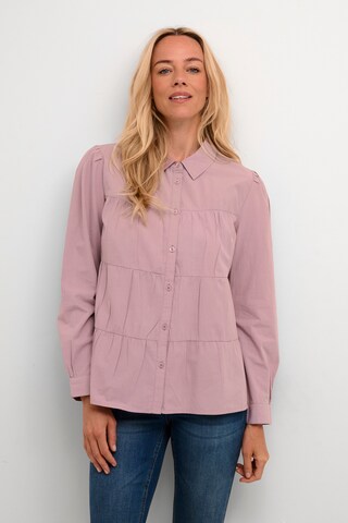 Cream Blouse 'Malinka' in Roze: voorkant