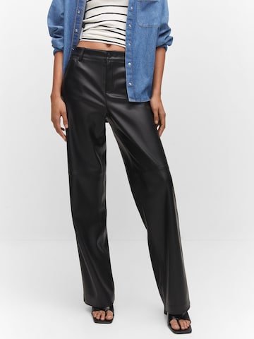 MANGO Regular Pants in Black: front