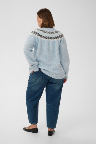 KAFFE CURVE Knit cardigan in Blue