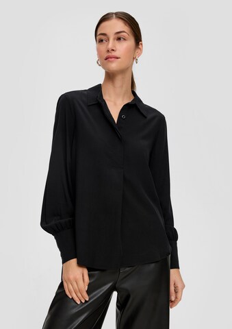 QS Bluse in Schwarz: Vorderseite