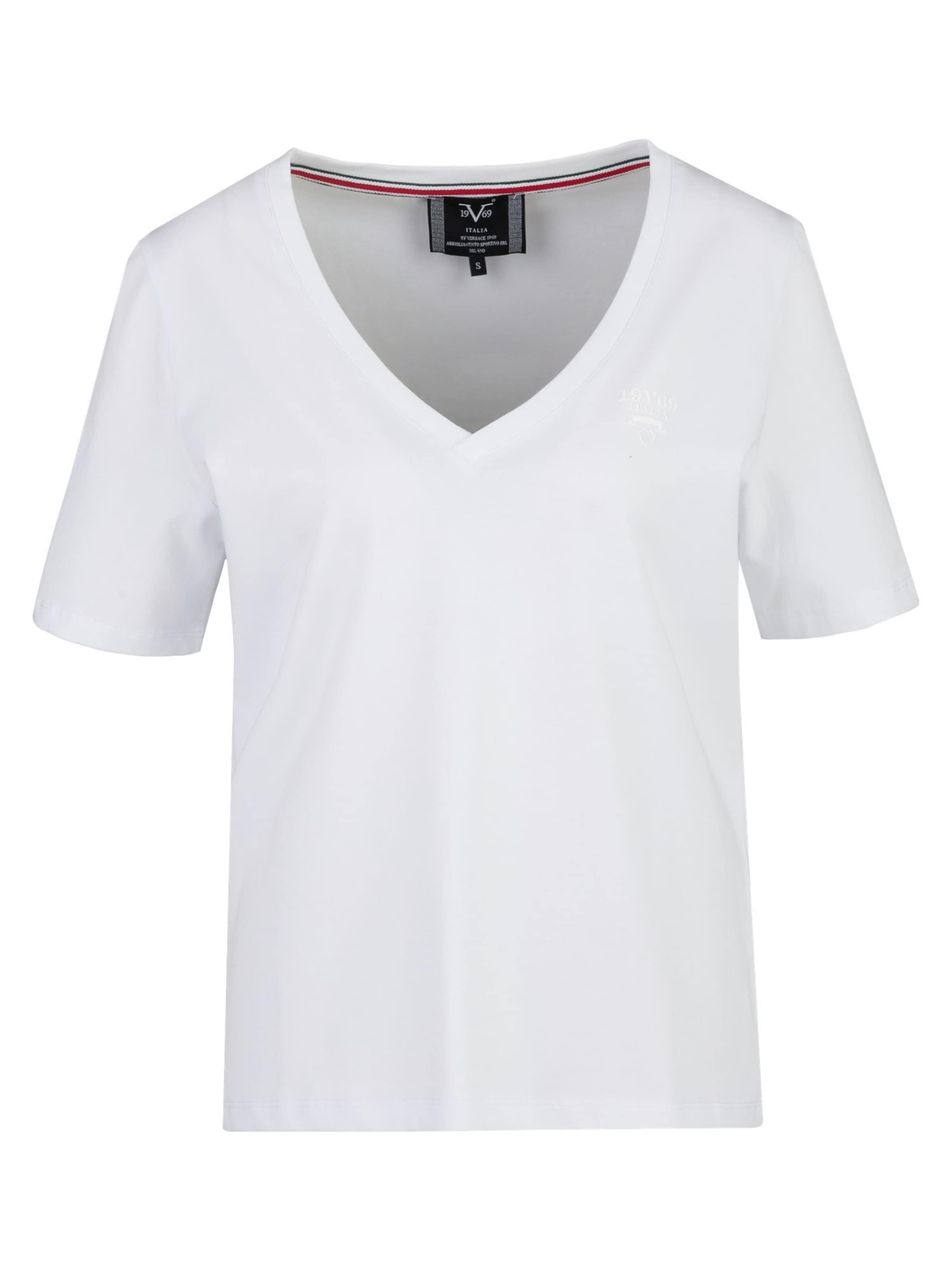 19V69 ITALIA Μπλουζάκι 'Baila' σε λευκό: μπροστά
