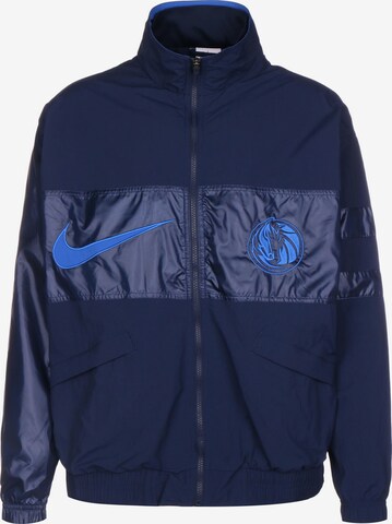 NIKE Athletic Jacket in Blue: front