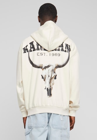 Karl Kani Zip-Up Hoodie in White: front