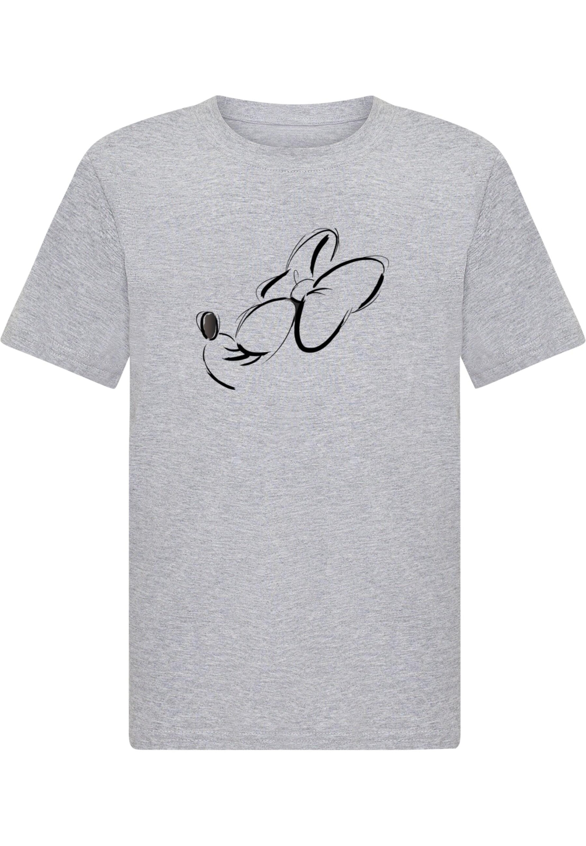 ABSOLUTE CULT Shirt 'Minnie Mouse - Nose Up' in Grijs: voorkant