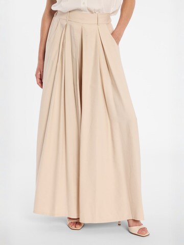 Ana Alcazar Regular Bandplooibroek 'Dorin' in Beige: voorkant