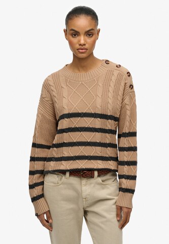 Pull-over Superdry & Co en beige : devant