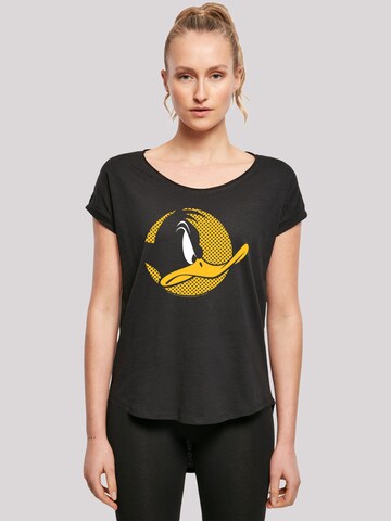 F4NT4STIC Shirt 'Looney Tunes Daffy Duck Dotted Cartoon' in Schwarz: Vorderseite