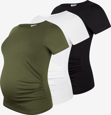 M.M.C. Shirt 'Basic Umstandsmode Kurzarm' in Grün: Vorderseite