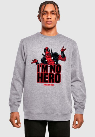 Sweat-shirt 'Deadpool - I Am No Hero' ABSOLUTE CULT en gris : devant