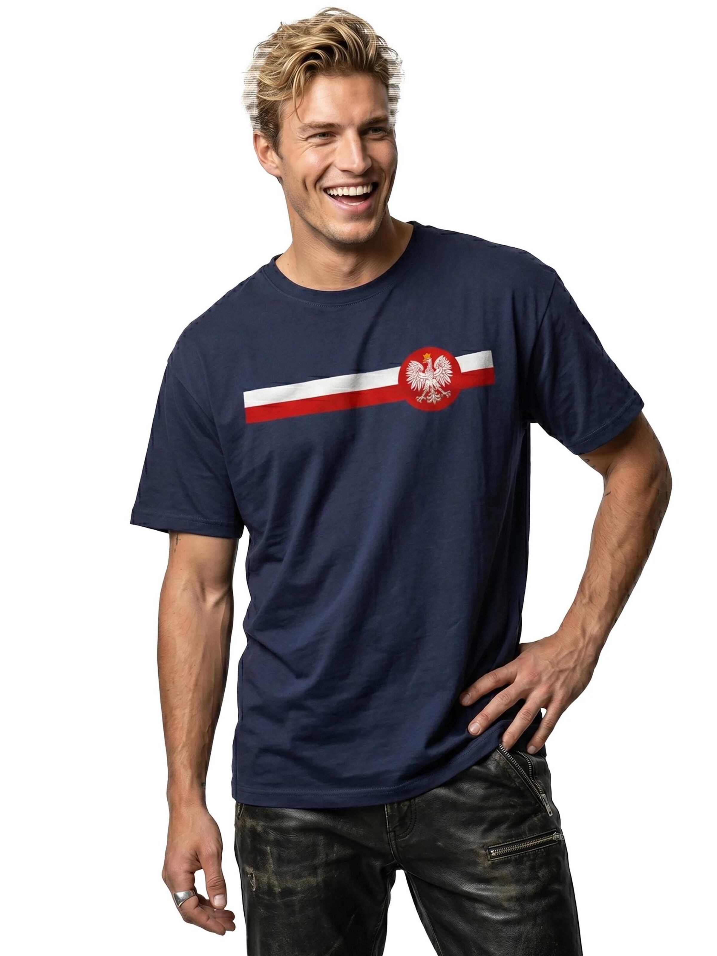 MAKAYA Shirt 'Polen Wappen' in Blue