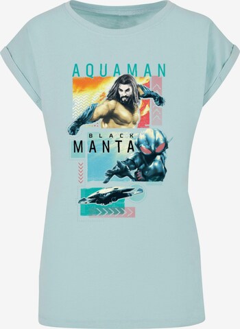 ABSOLUTE CULT Shirt 'Aquaman - Character Tiles' in Blauw: voorkant