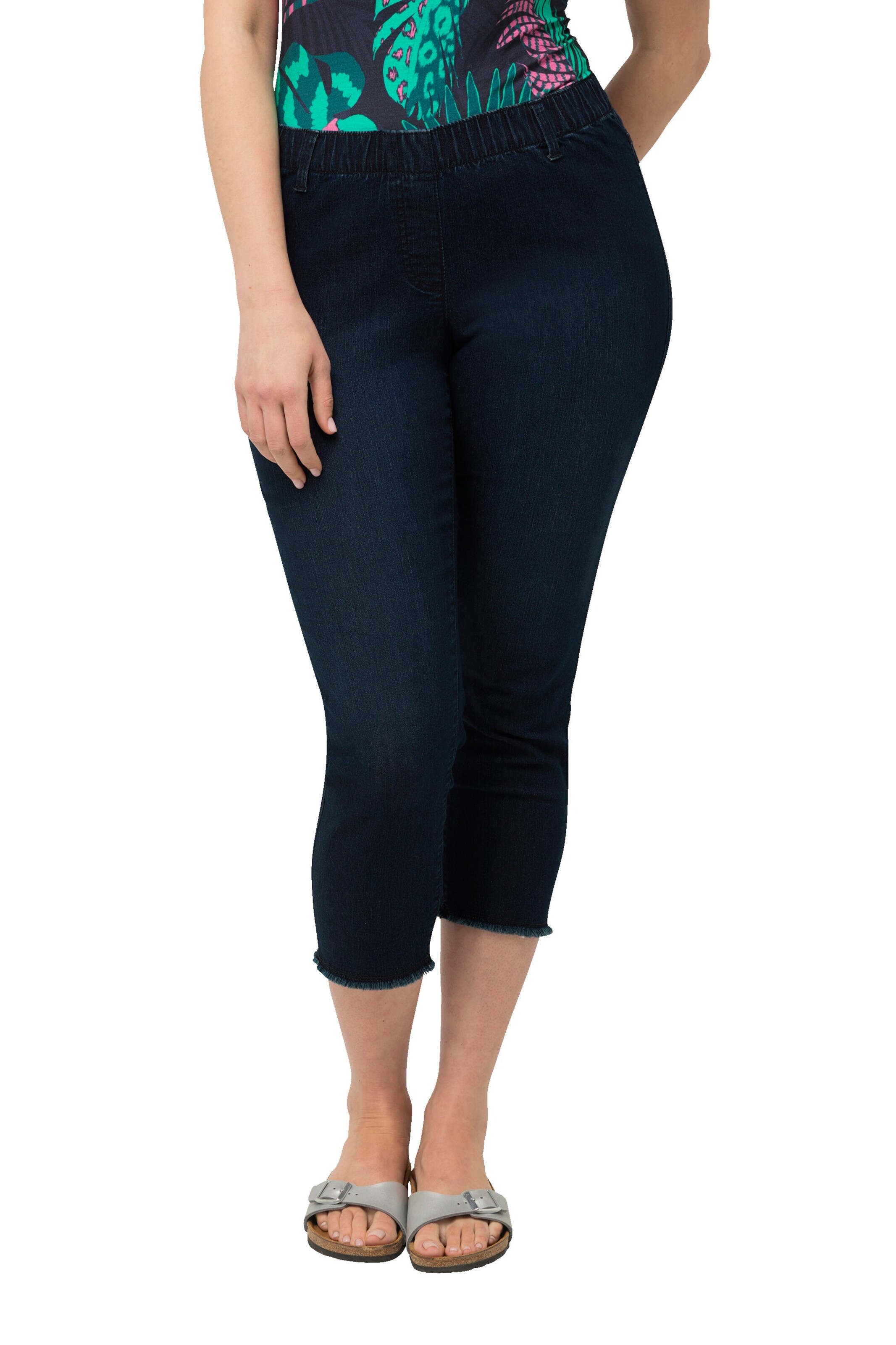 Ulla Popken Slimfit Jeans 'Sienna' in Blauw: voorkant