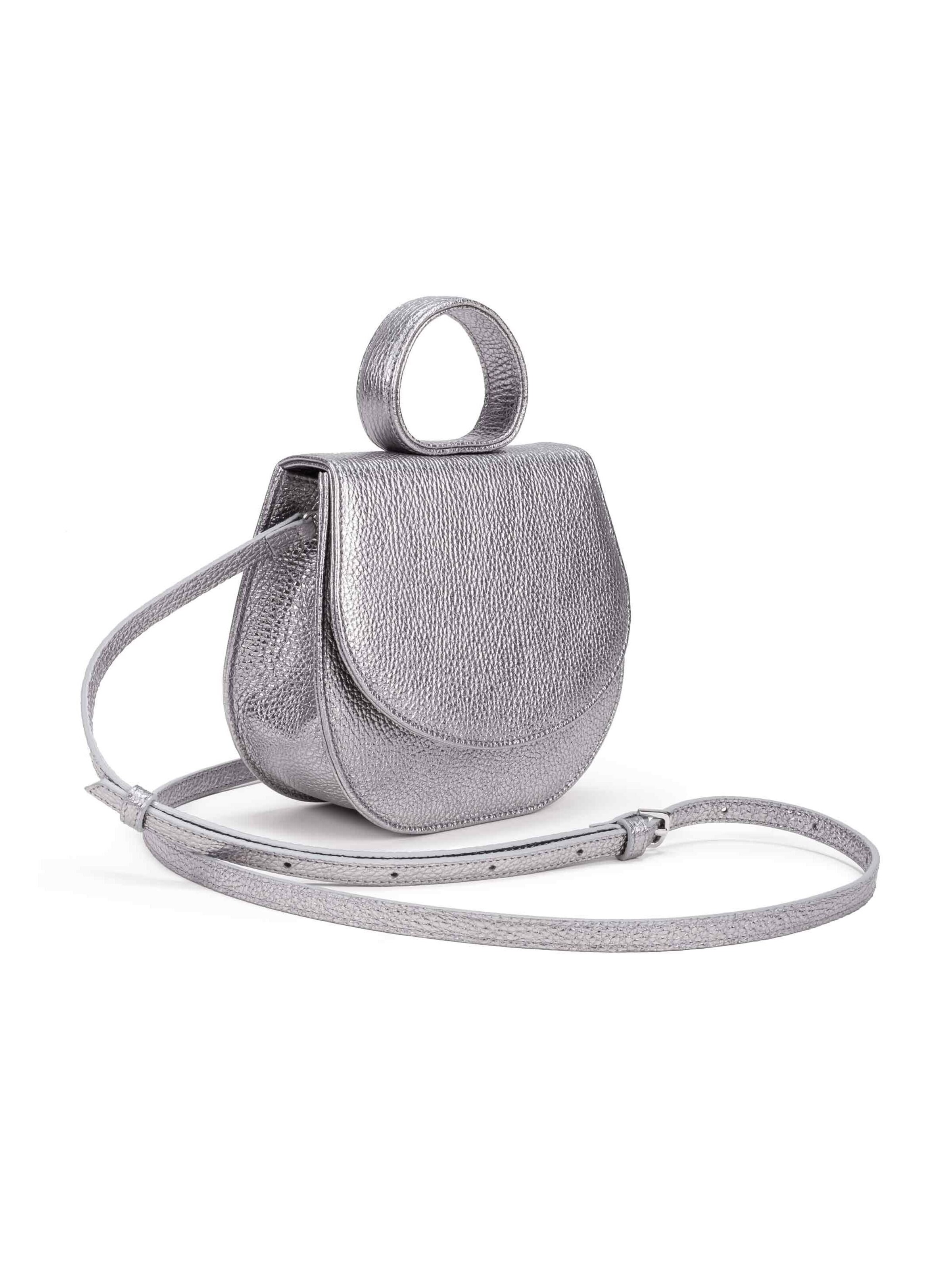 Gretchen Umhängetasche 'Ebony Mini Loop' in Silber
