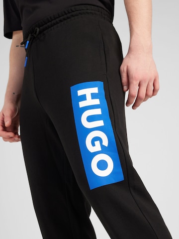 HUGO Blue - Tapered Calças 'Nuram' em preto