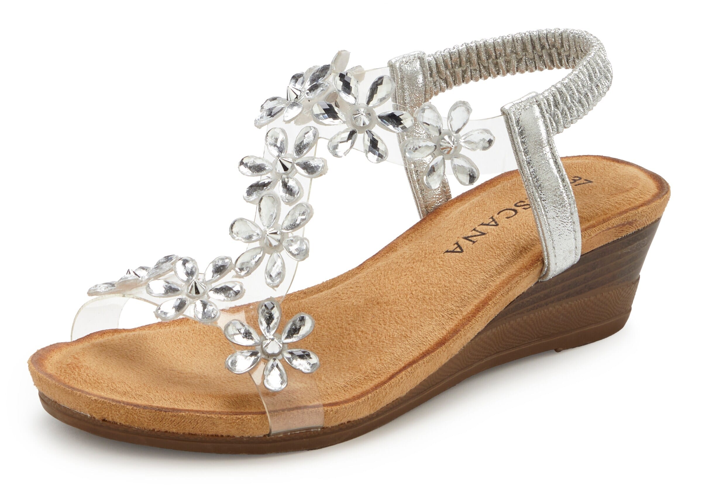 LASCANA Sandale in Silber: Vorderseite