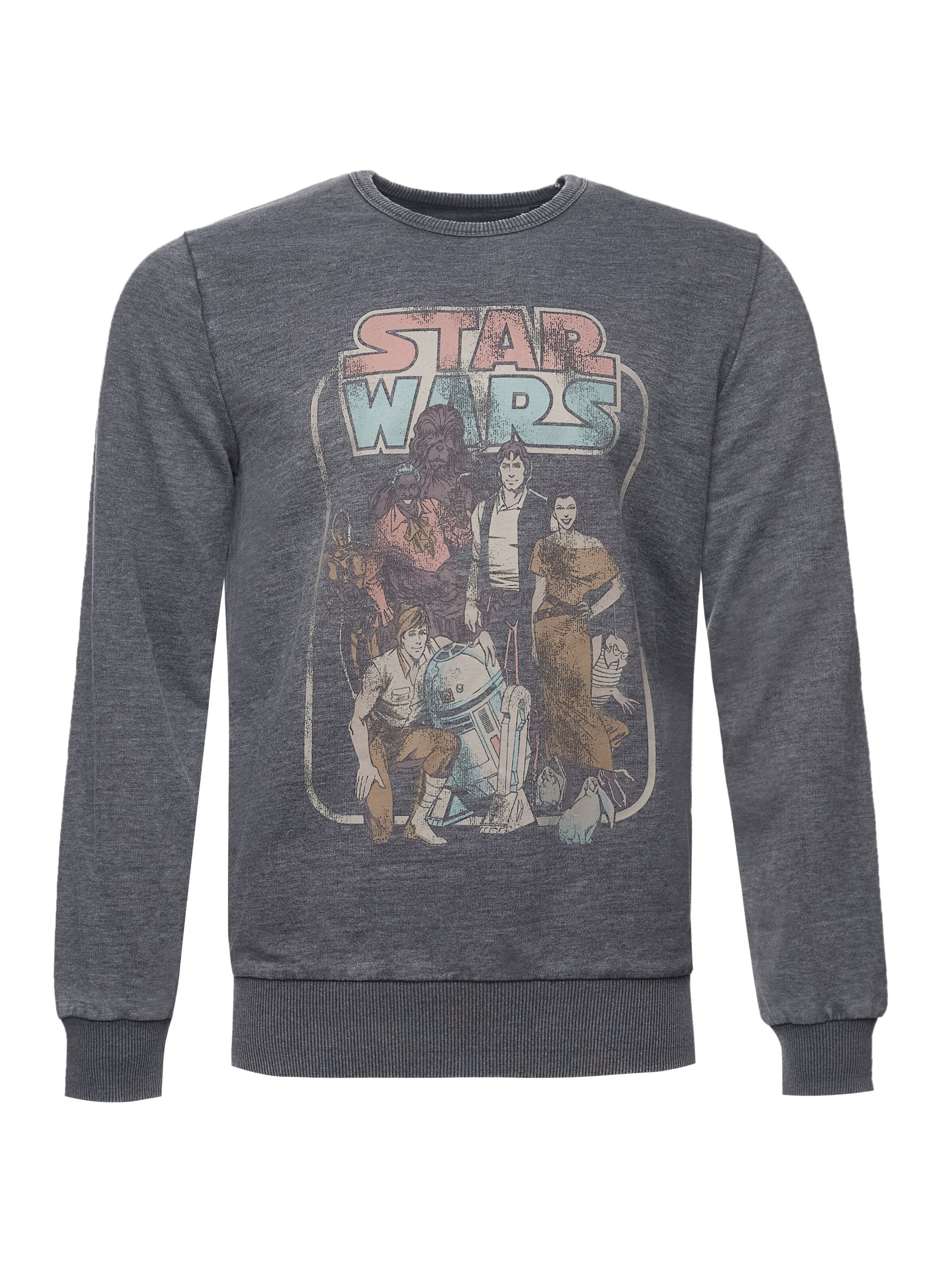 Recovered Sweatshirt 'Star Wars Return Of The Jedi Group Comic' in Grijs: voorkant