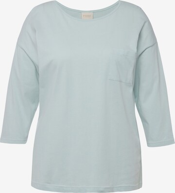 Ulla Popken Slaapshirt in Blauw: voorkant